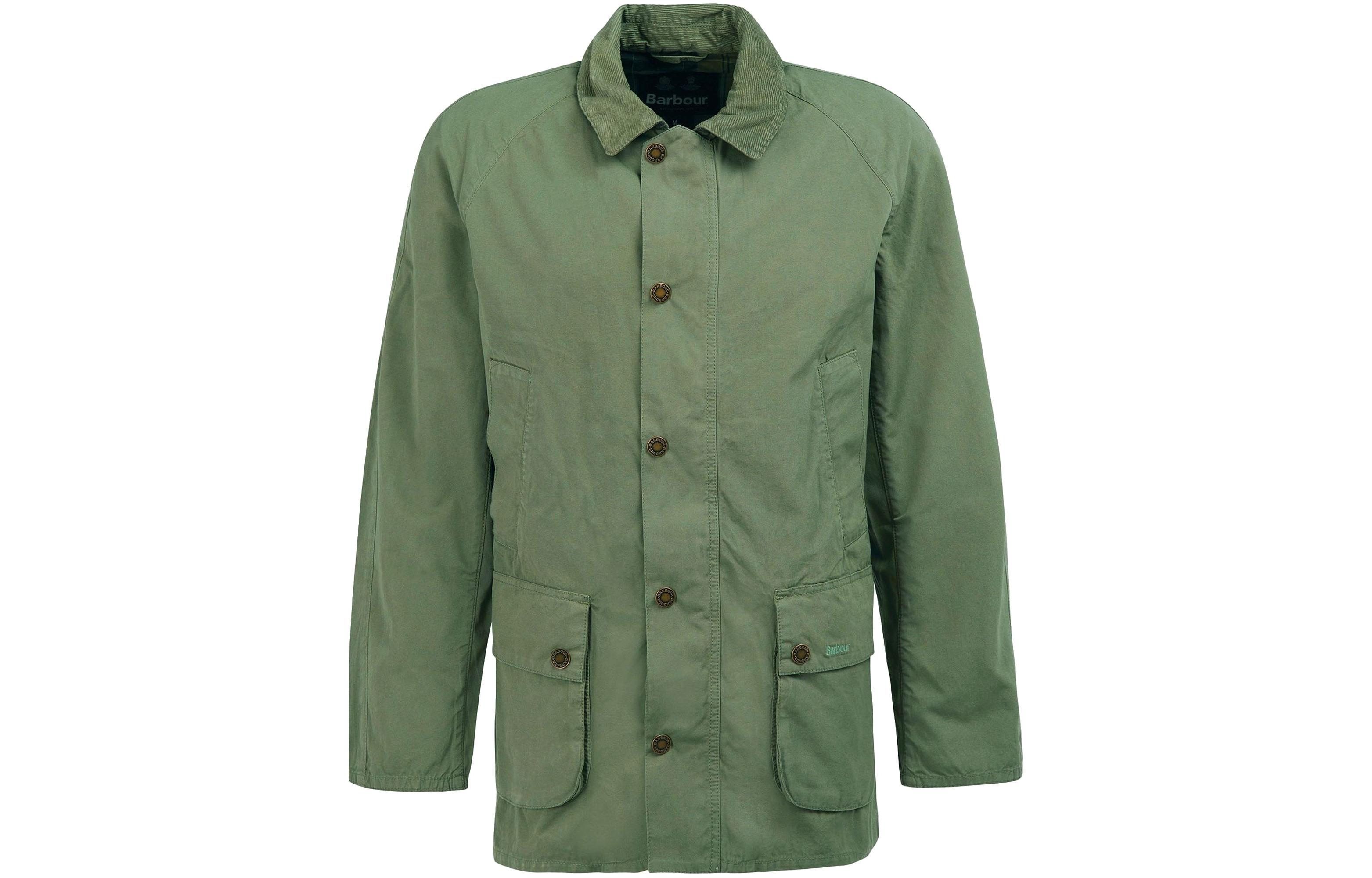 Barbour Solid Color Long-Sleeve Jacket with Pockets Green MCA0792GN11