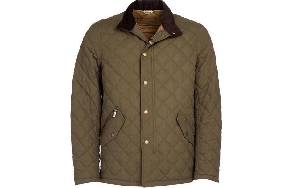 Barbour Solid Color Long Sleeve Cotton Jacket in Army Green MQU0784OL53