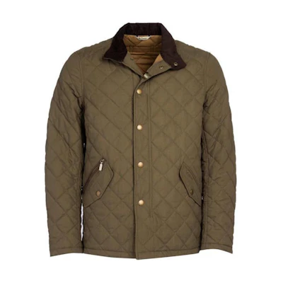 Barbour Solid Color Long Sleeve Cotton Jacket in Army Green MQU0784OL53