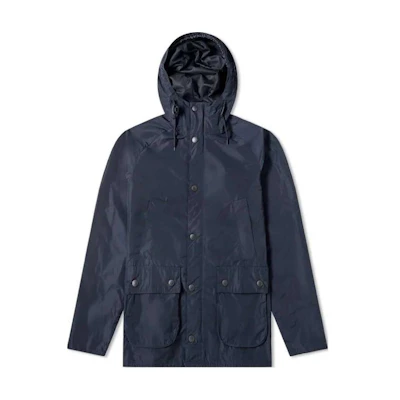 Barbour Solid Color Navy Blue Hooded Raglan Sleeve Jacket MCA0565NY71