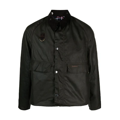 Barbour Solid Color Single-Breasted Jacket Black MWX2257