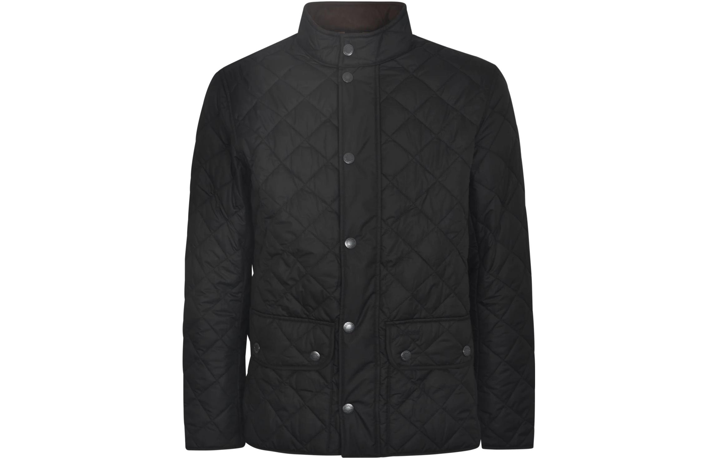 Barbour Solid Color Single-Breasted Stand Collar Jacket - Black MQU1715MQUBK11