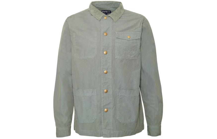 Barbour Solid Color Slim Fit Collared Long Sleeve Jacket Green MOS0359GN49