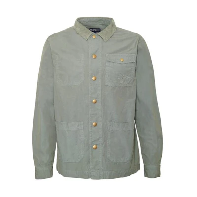 Barbour Solid Color Slim Fit Collared Long Sleeve Jacket Green MOS0359GN49