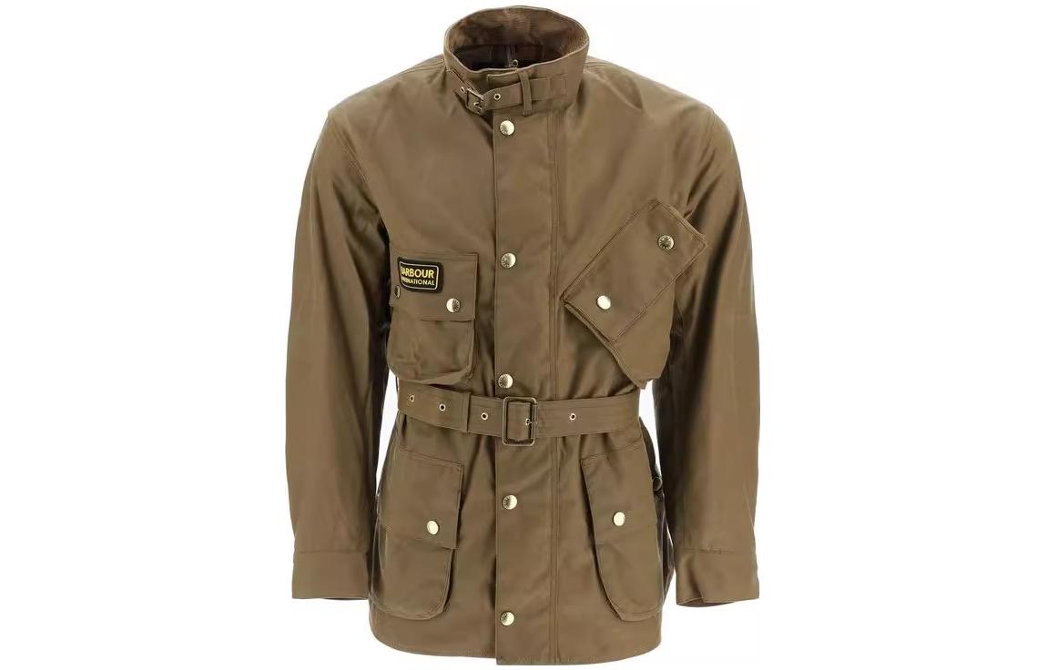 Barbour Solid Color Stand Collar Jacket - Brown MWX0004SN32