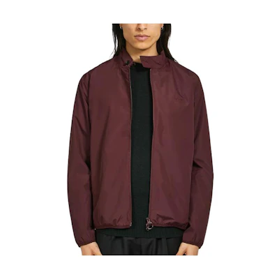 Barbour Solid Color Stand Collar Zip Loose Fit Jacket Wine Red () MWB1029RE91
