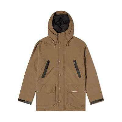Barbour Solid Color Zip-Up Hooded Jacket Brown MWB1080SN51