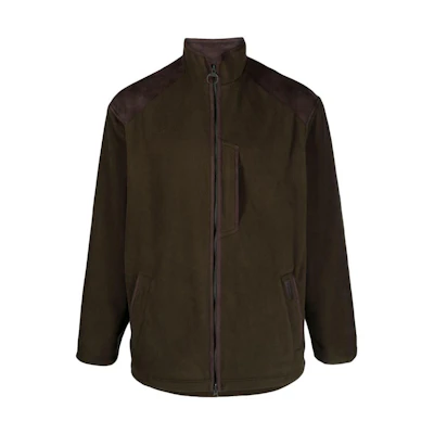 Barbour Solid Color Zip-Up Stand Collar Jacket Forest Green MFL0161