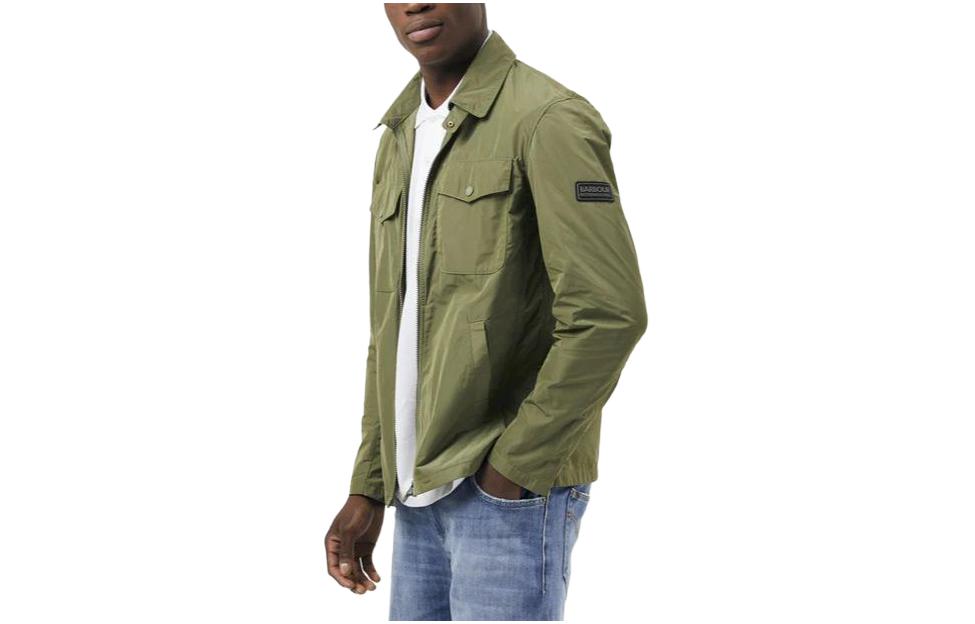 Barbour Solid Green Zip-Up Long Sleeve Jacket for Men MCA0900GN11
