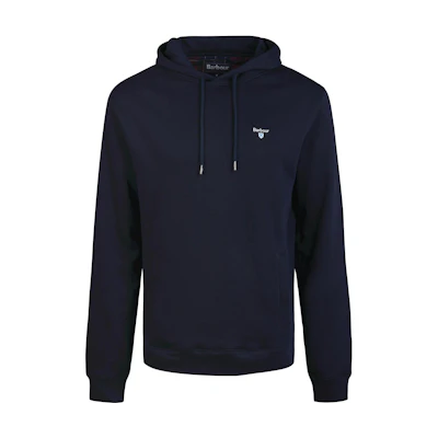 Barbour Solid Logo Embroidered Drawstring Hoodie Blue MOL0472NY91