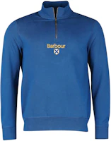 Barbour Solid Logo Embroidered Half-Zip Sweatshirt Light Blue MOL0413-BU Barbour Solid Logo Embroidered Half-Zip Sweatshirt Light Blue MOL0413-BU
