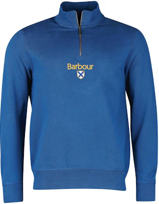 Barbour Solid Logo Embroidered Half-Zip Sweatshirt Light Blue MOL0413-BU Buy Barbour Solid Logo Embroidered Half-Zip Sweatshirt Light Blue MOL0413-BU