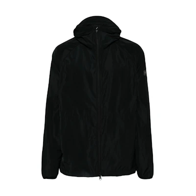 Barbour Solid Logo Patch Casual Hooded Jacket Black () MSP0099