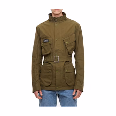Barbour Solid Logo Stand Collar Long Sleeve Jacket Men MCA0798GN31
