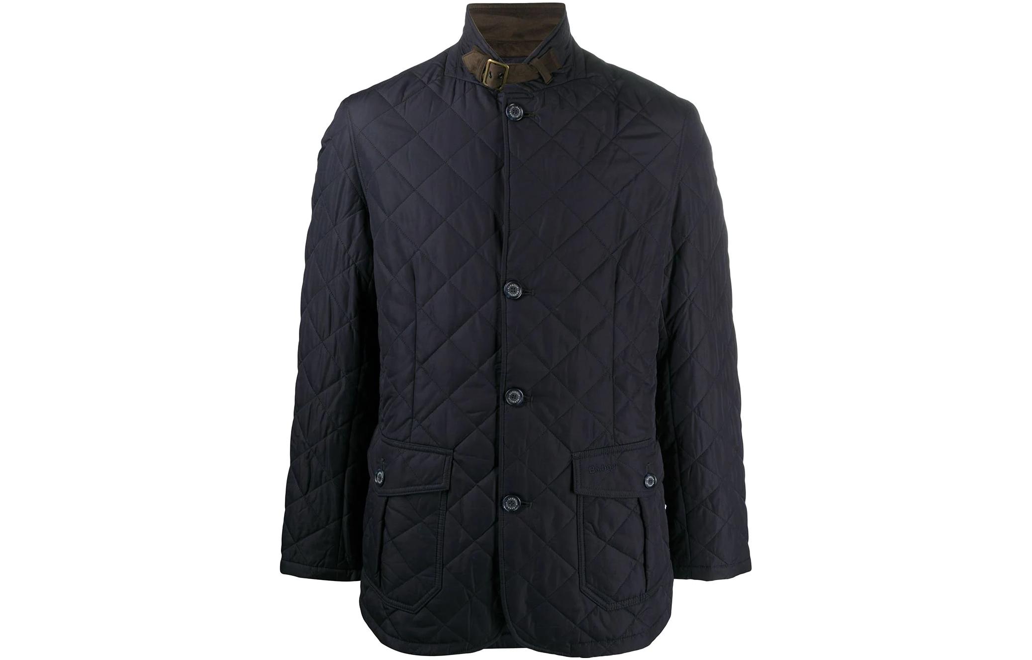 Barbour Solid Navy Blue Long-Sleeve Casual Jacket MQU0508MQUNY71