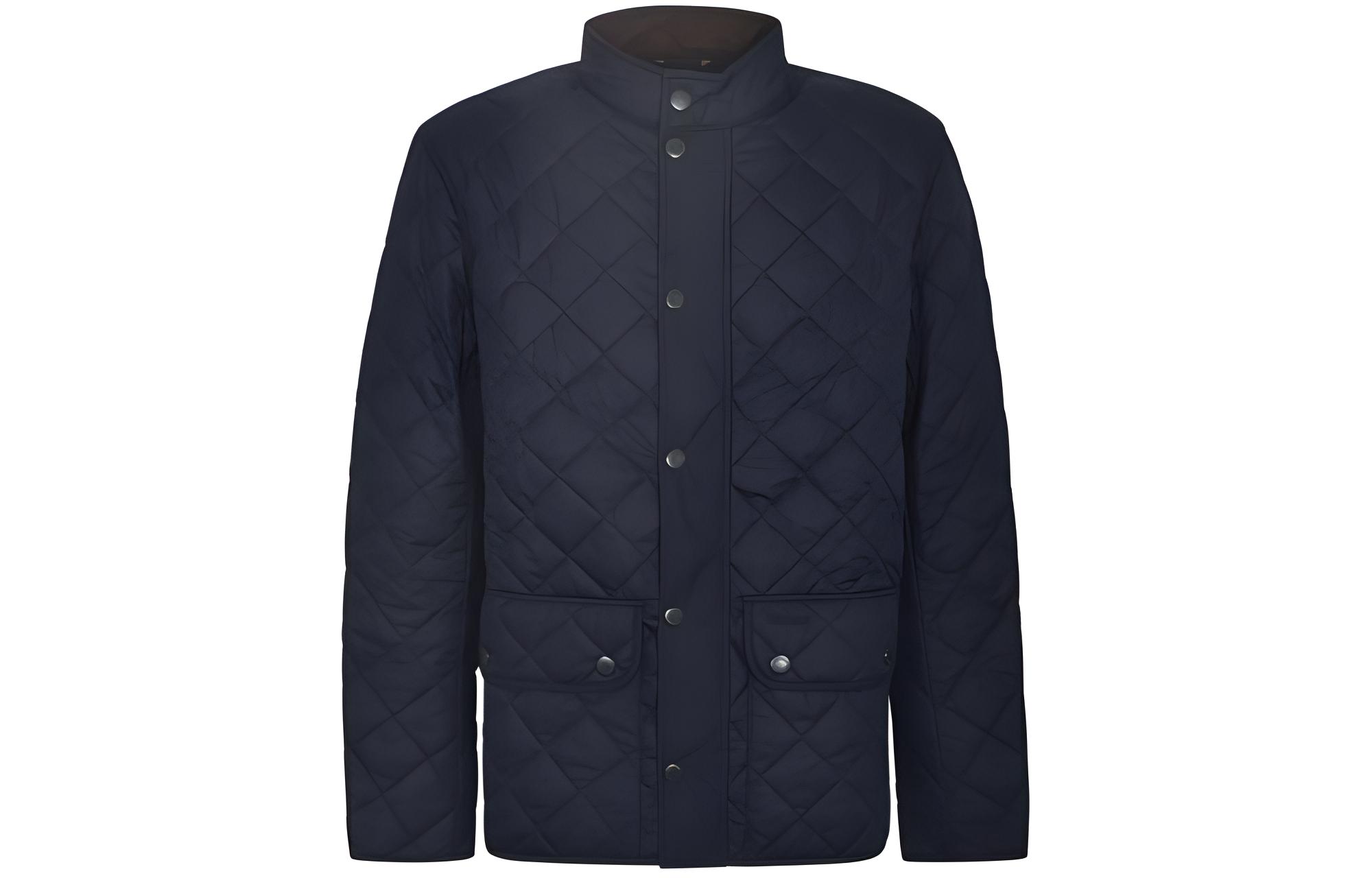 Barbour Solid Navy Long Sleeve Stand Collar Jacket MQU1715NY51