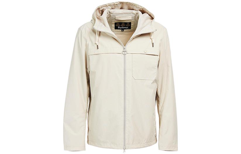 Barbour Solid Outdoor Waterproof Zip Jacket with Hood Beige MSP0055-WH