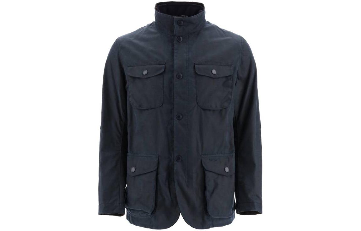 Barbour Solid Pocket Waxed Jacket Navy Blue MWX0700NY51