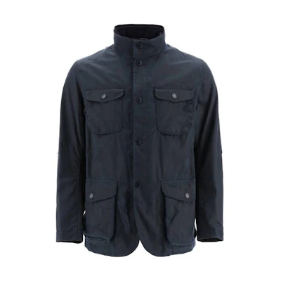 Barbour Solid Pocket Waxed Jacket Navy Blue MWX0700NY51