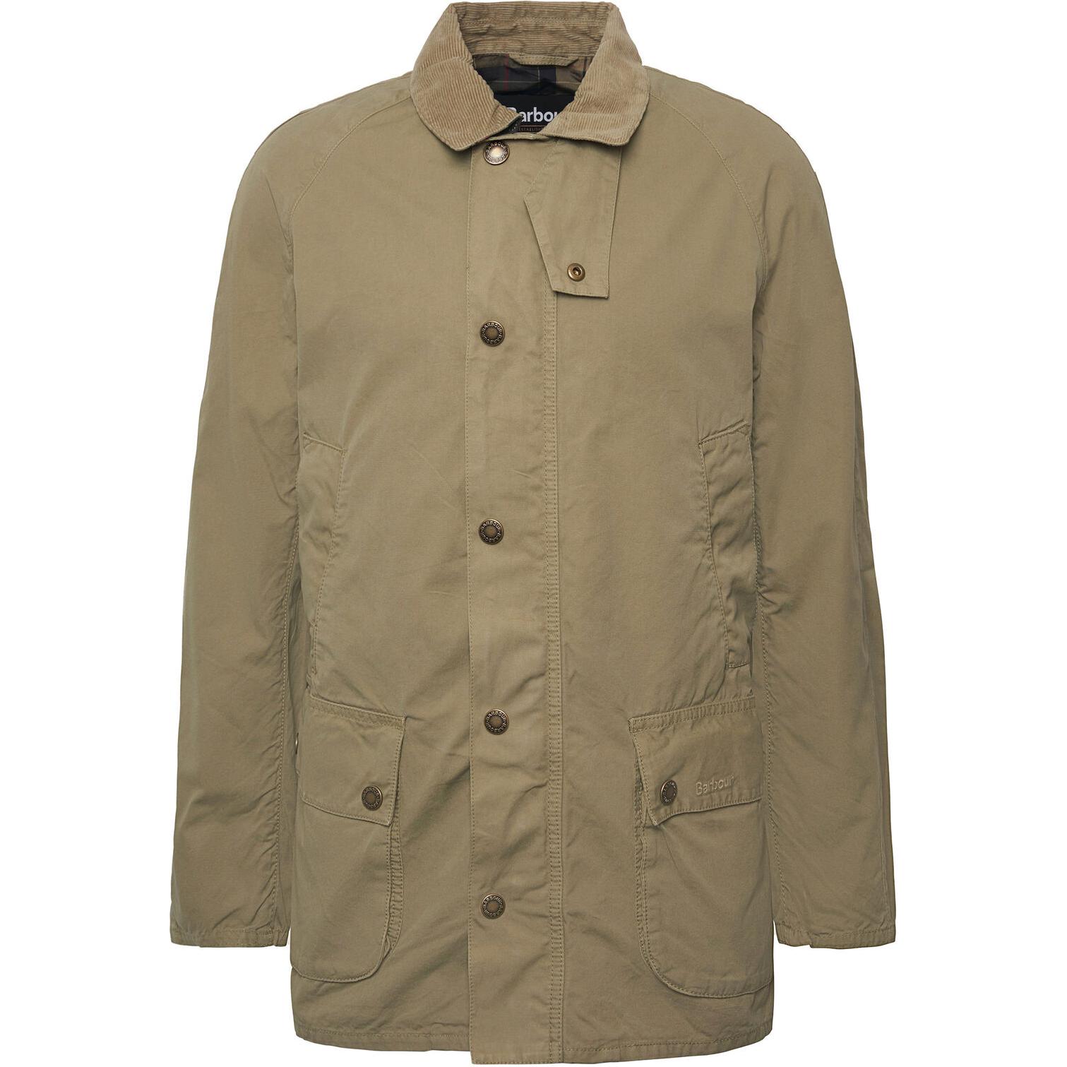Barbour Solid Single-Breasted Collared Long Sleeve Jacket Khaki - MCA0792OL12