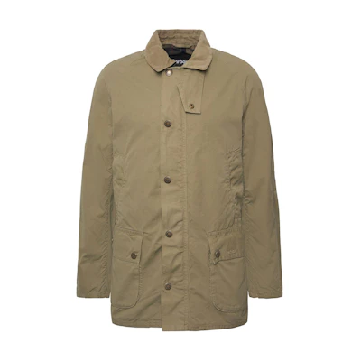 Barbour Solid Single-Breasted Collared Long Sleeve Jacket Khaki - MCA0792OL12
