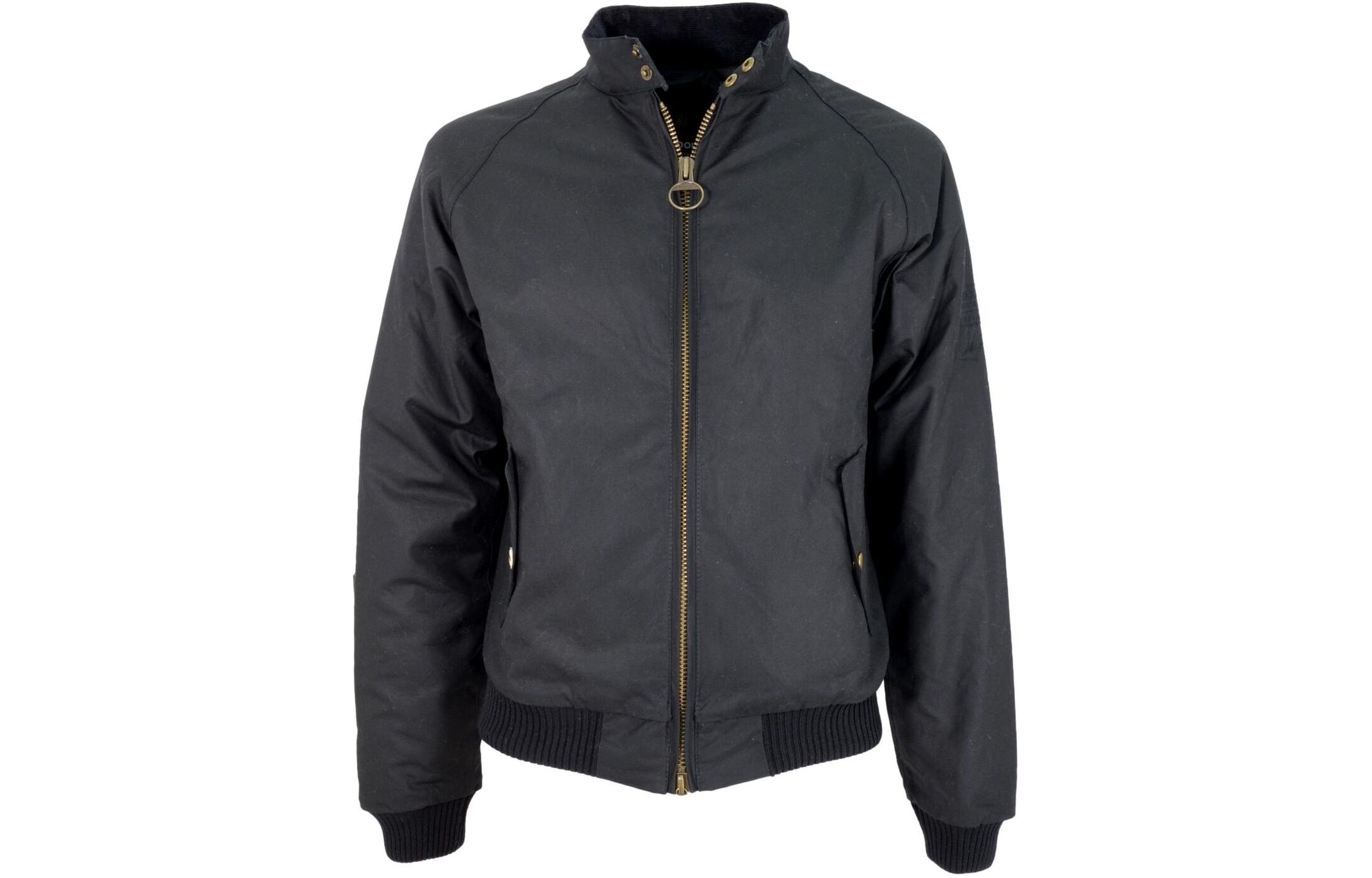 Barbour Solid Waxed Cotton Stand Collar Jacket Black MWX0465BK71