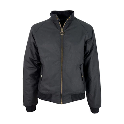 Barbour Solid Waxed Cotton Stand Collar Jacket Black MWX0465BK71
