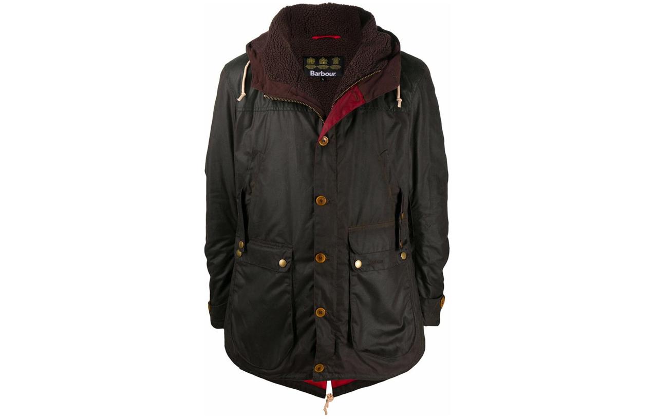 Barbour Solid Waxed Hooded Jacket Brown Long Sleeve Coat MWX0698OL71