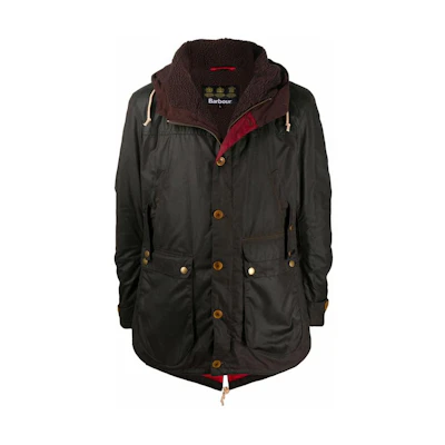 Barbour Solid Waxed Hooded Jacket Brown Long Sleeve Coat MWX0698OL71