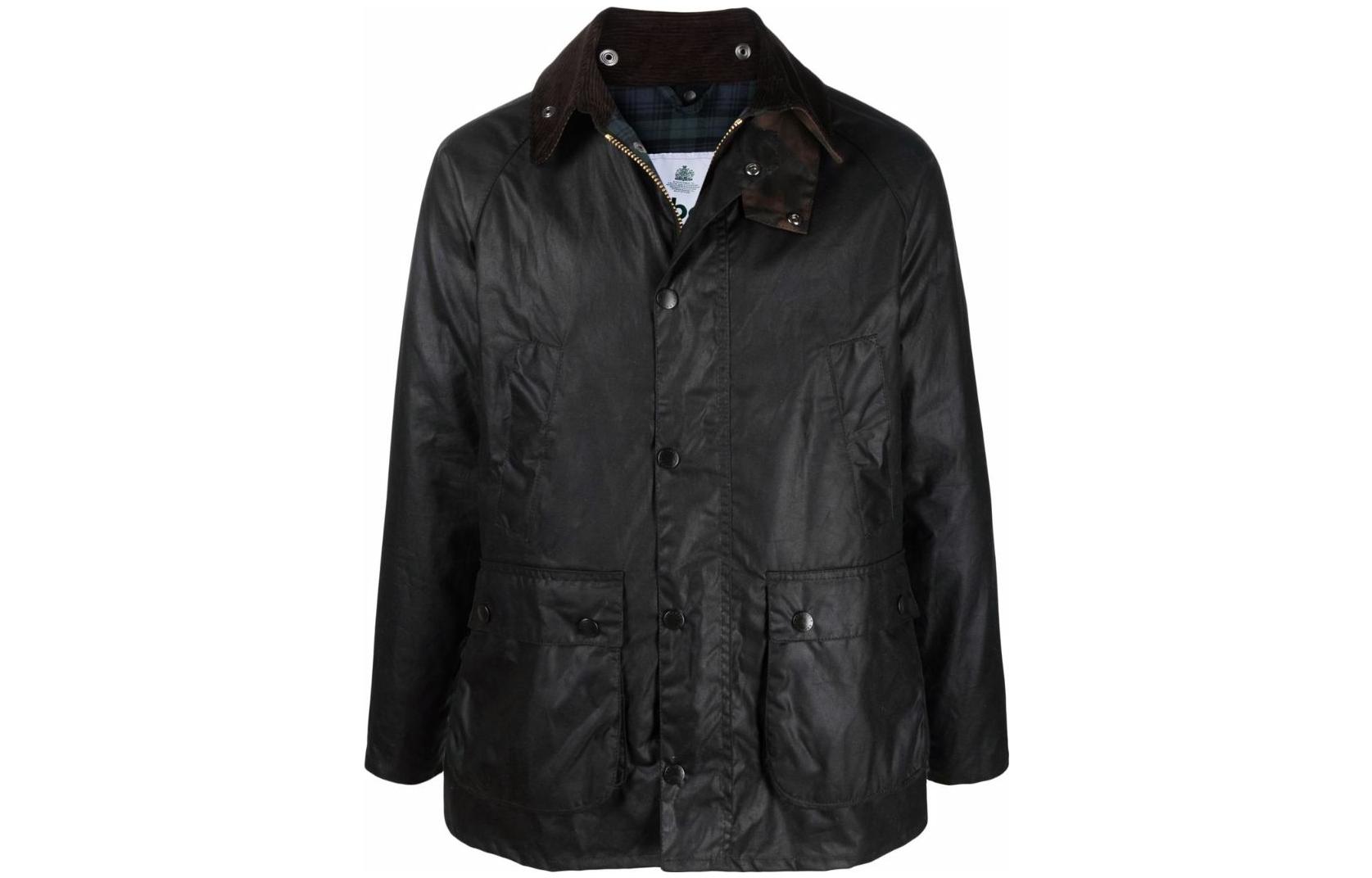 Barbour Solid Waxed Jacket Single-Breasted Collared Casual Long Sleeve MWX1881SG91SAGE