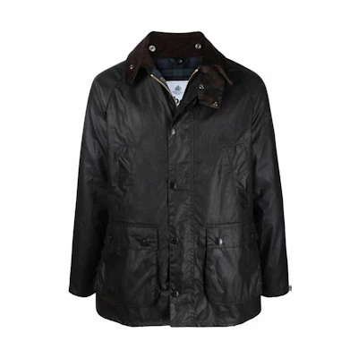 Barbour Solid Waxed Jacket Single-Breasted Collared Casual Long Sleeve MWX1881SG91SAGE