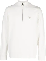 Barbour Solid White Cotton Zip-Neck Long-Sleeve Sweatshirt MOL0526WH13 Barbour Solid White Cotton Zip-Neck Long-Sleeve Sweatshirt MOL0526WH13