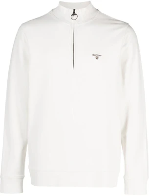 Barbour Solid White Cotton Zip-Neck Long-Sleeve Sweatshirt MOL0526WH13 Buy Barbour Solid White Cotton Zip-Neck Long-Sleeve Sweatshirt MOL0526WH13