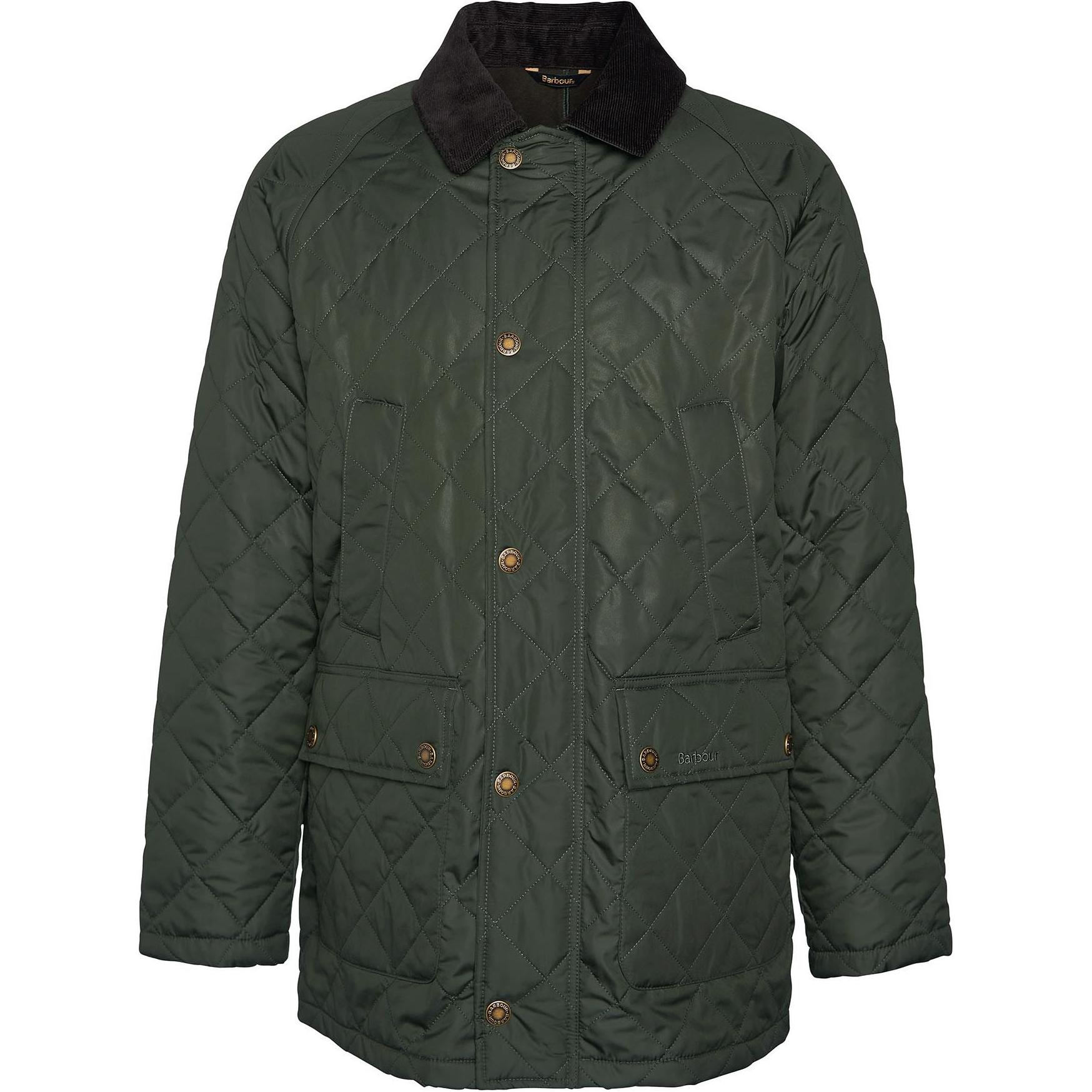 Barbour Solid Zip-Up Collared Long Sleeve Jacket Green MQU1718GN71