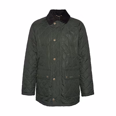 Barbour Solid Zip-Up Collared Long Sleeve Jacket Green MQU1718GN71