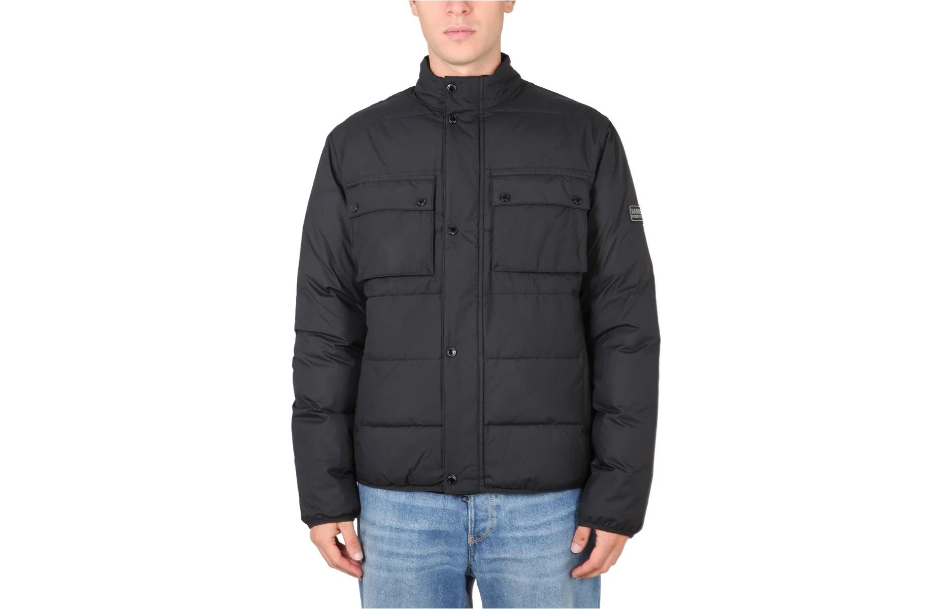 Barbour Solid Zip-Up Stand Collar Long-Sleeve Jacket Black MQU1291BK11