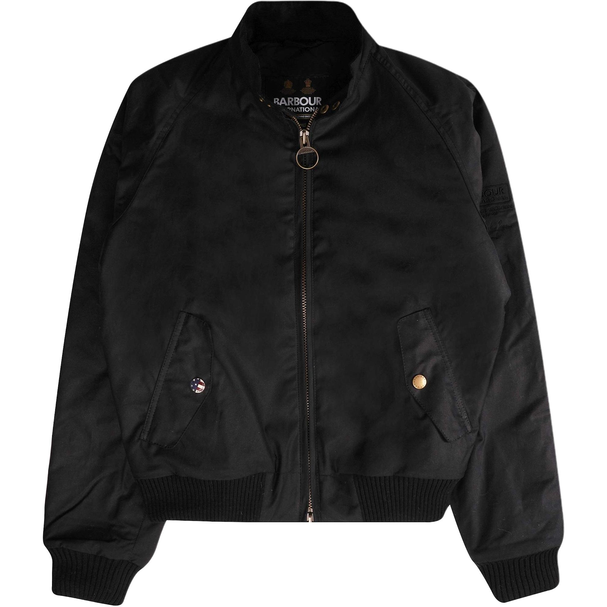 Barbour Solid Zip-Up Waxed Jacket Black MWX0465OL71