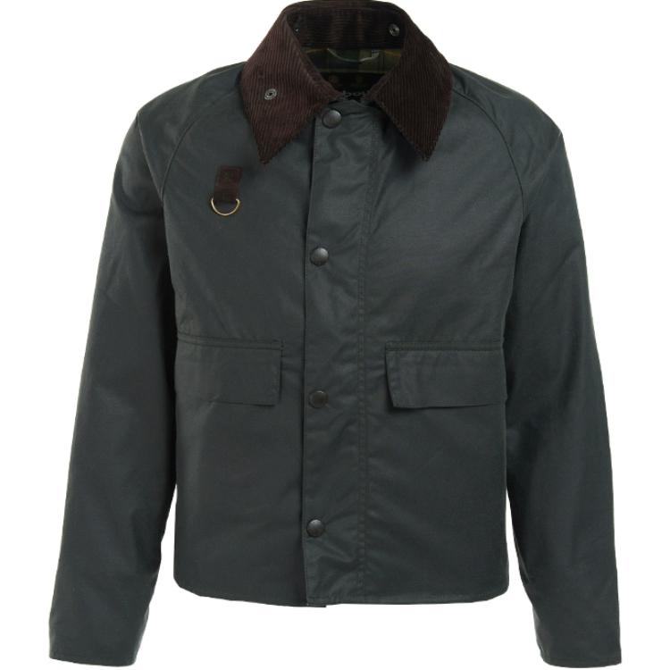 BARBOUR Spey Asia 6Oz Corduroy Collar Classic Oil Wax Jacket Sage Green Men. MWX1212BSM3
