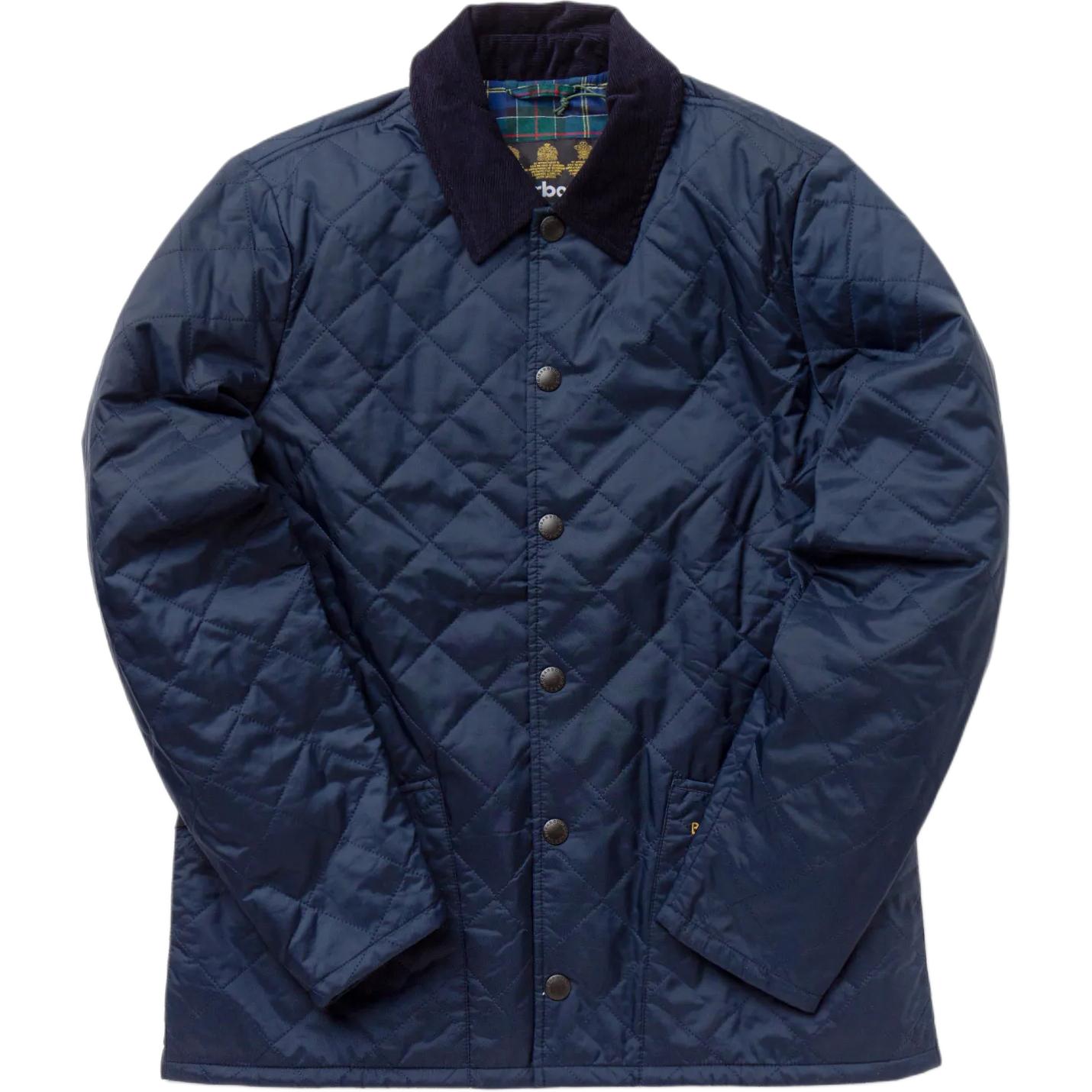 Barbour SS22 Quilted Jacket with Logo Embroidery Blue MQU1394NY71