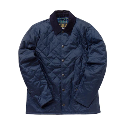 Barbour SS22 Quilted Jacket with Logo Embroidery Blue MQU1394NY71