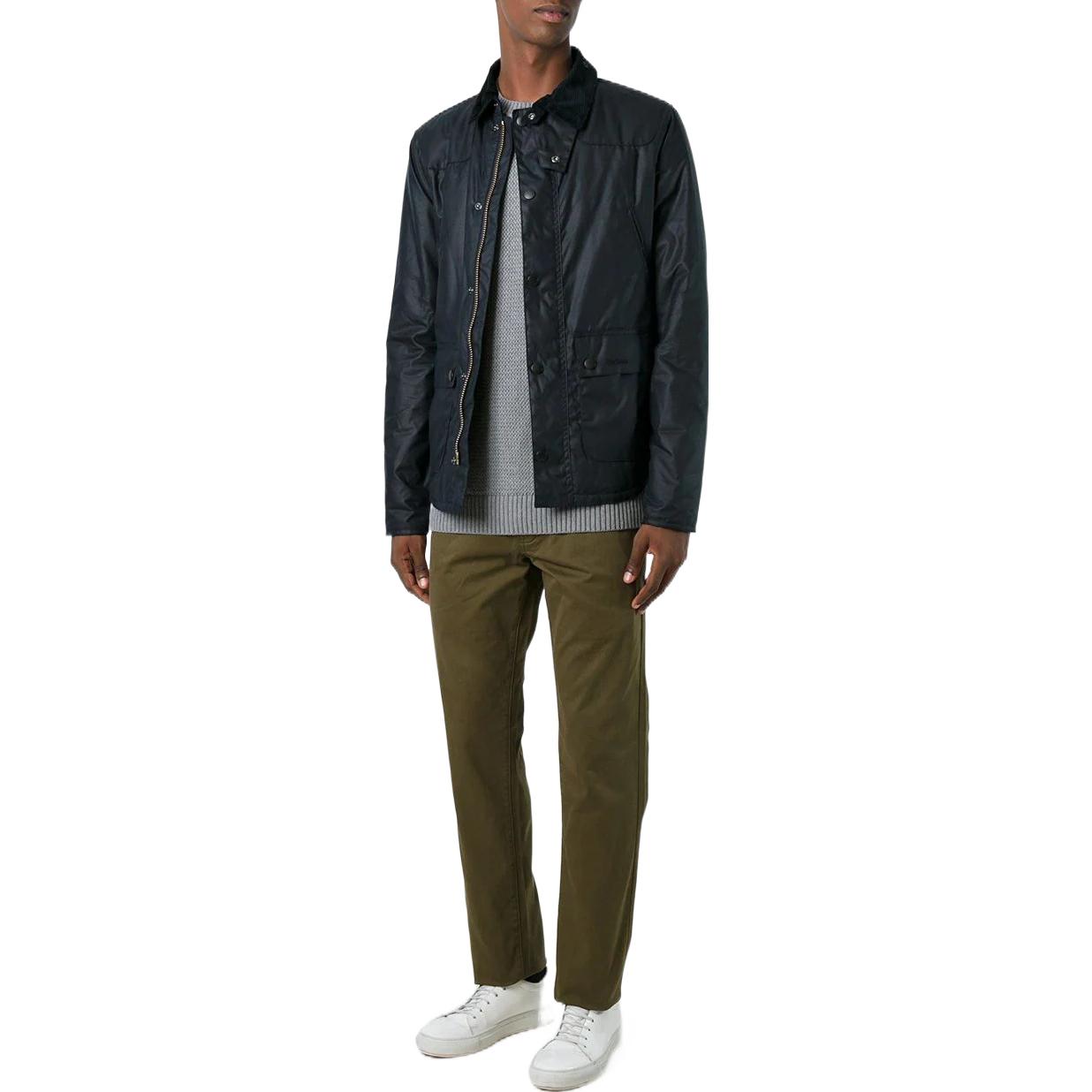 Lookbook BARBOUR SS23 Jaket Wax 6oz Kolar Korduroi Biru Navy Pakaian Luar MWX1106NY92