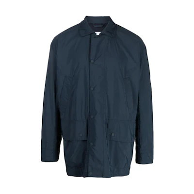 Barbour SS23 Solid Navy Single-Breasted Collared Jacket Outerwear MCA0876NY71