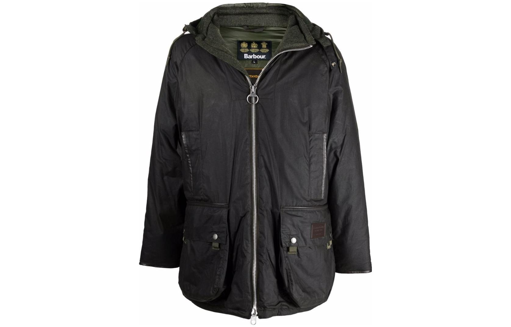 Barbour SS23 Black Casual Jacket with Logo Patch MWX1869HUNTINGSCALPAY