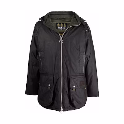 Barbour SS23 Black Casual Jacket with Logo Patch MWX1869HUNTINGSCALPAY