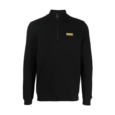 Barbour SS23 Black High-Neck Sweatshirt with Solid Logo Print MOL0255BK31