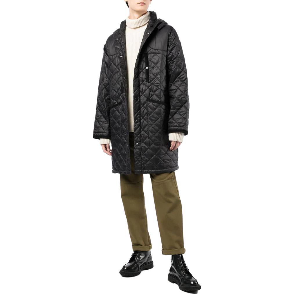 Lookbook Barbour SS23 Jaket Hitam Berlapik Quilt Panjang Sederhana MQU1298BK11