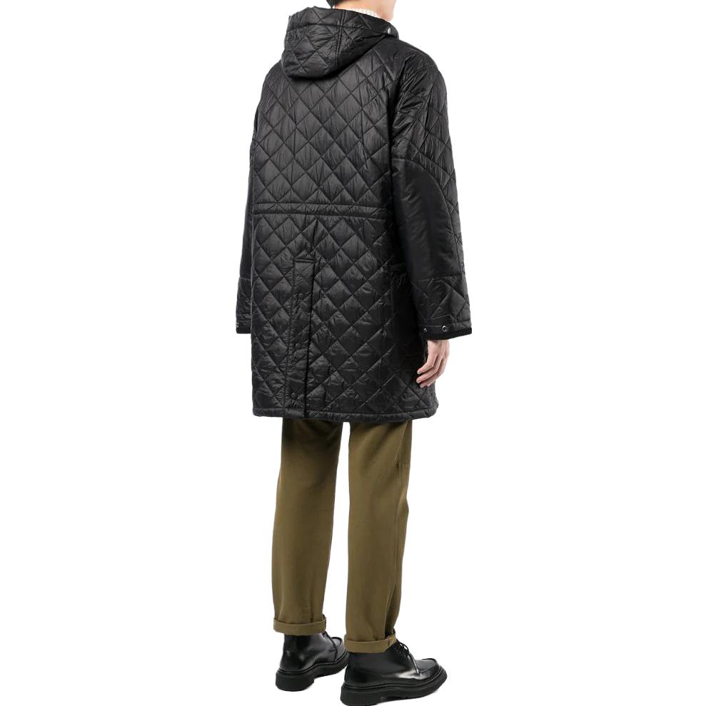 Shop Barbour SS23 Jaket Hitam Berlapik Quilt Panjang Sederhana MQU1298BK11