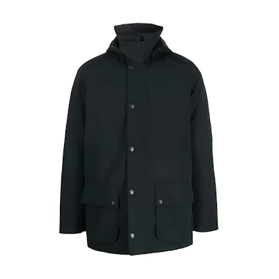 Barbour SS23 Black Solid Color Hooded Long Sleeve Jacket MWB1001BK11