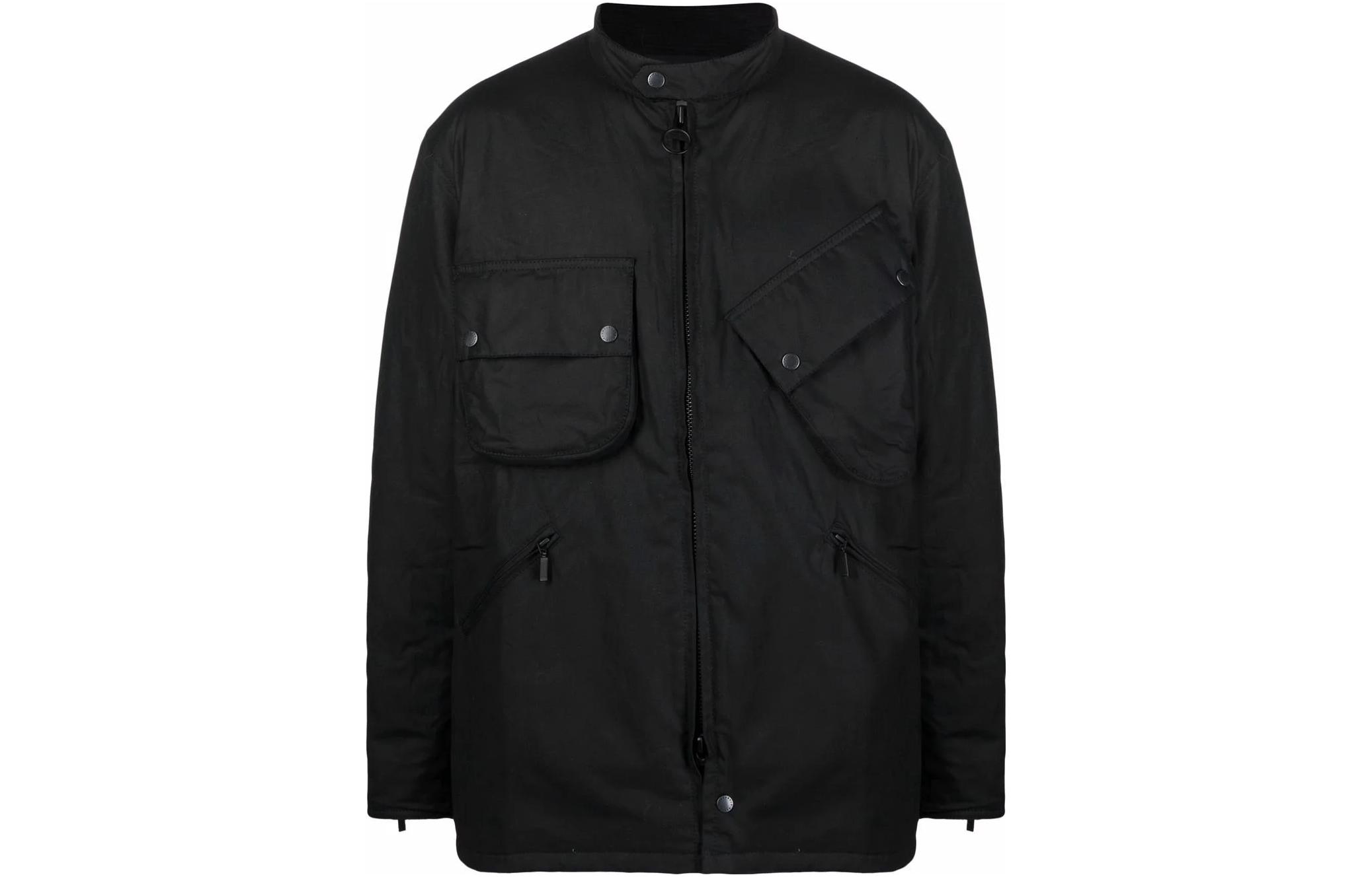 Barbour SS23 Black Solid Color Zip-Up Long Sleeve Jacket MWX1859MWXBK11