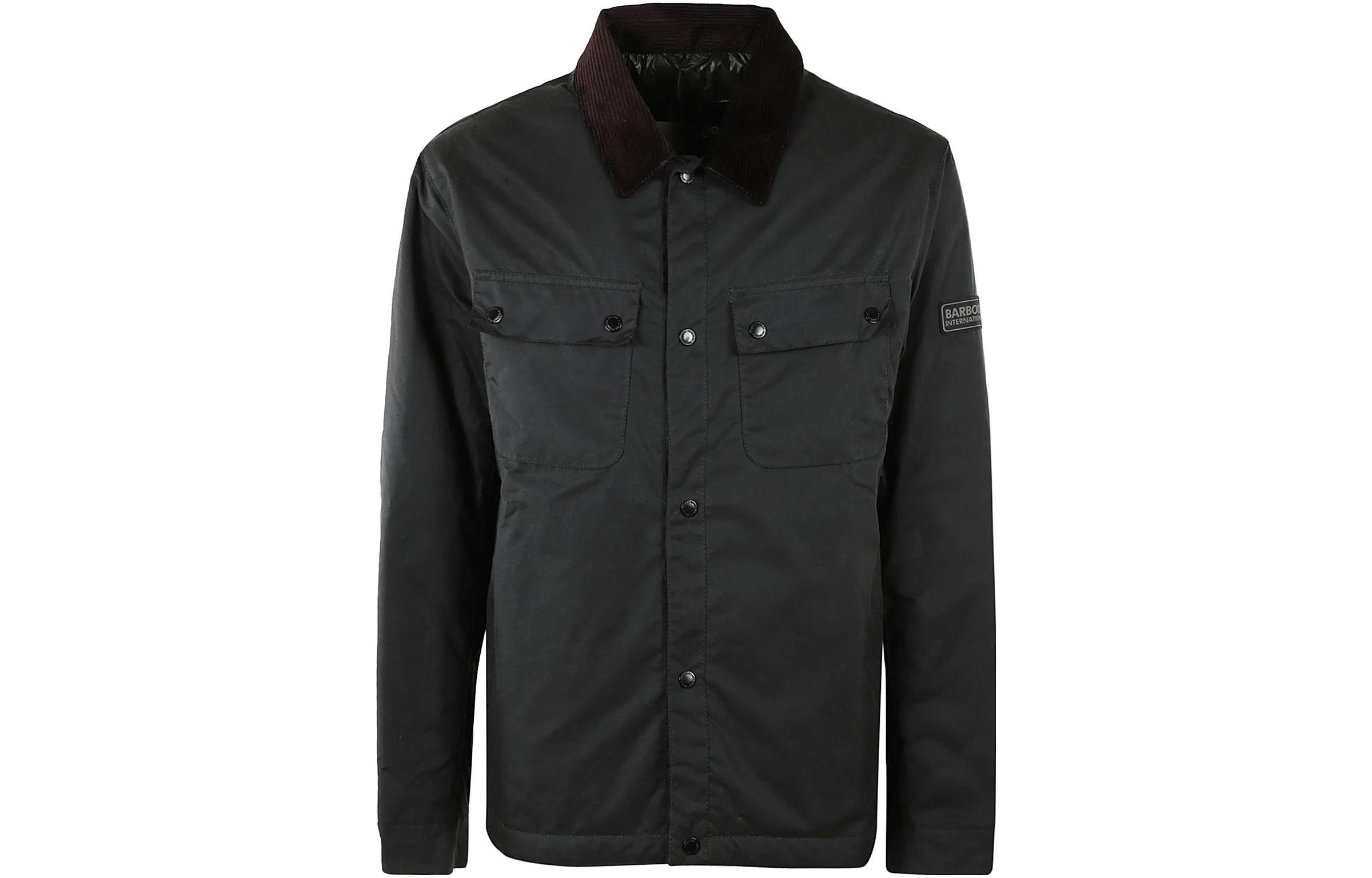 Barbour SS23 Black Solid Long Sleeve Single-Breasted Jacket MWX2019MWXSG51